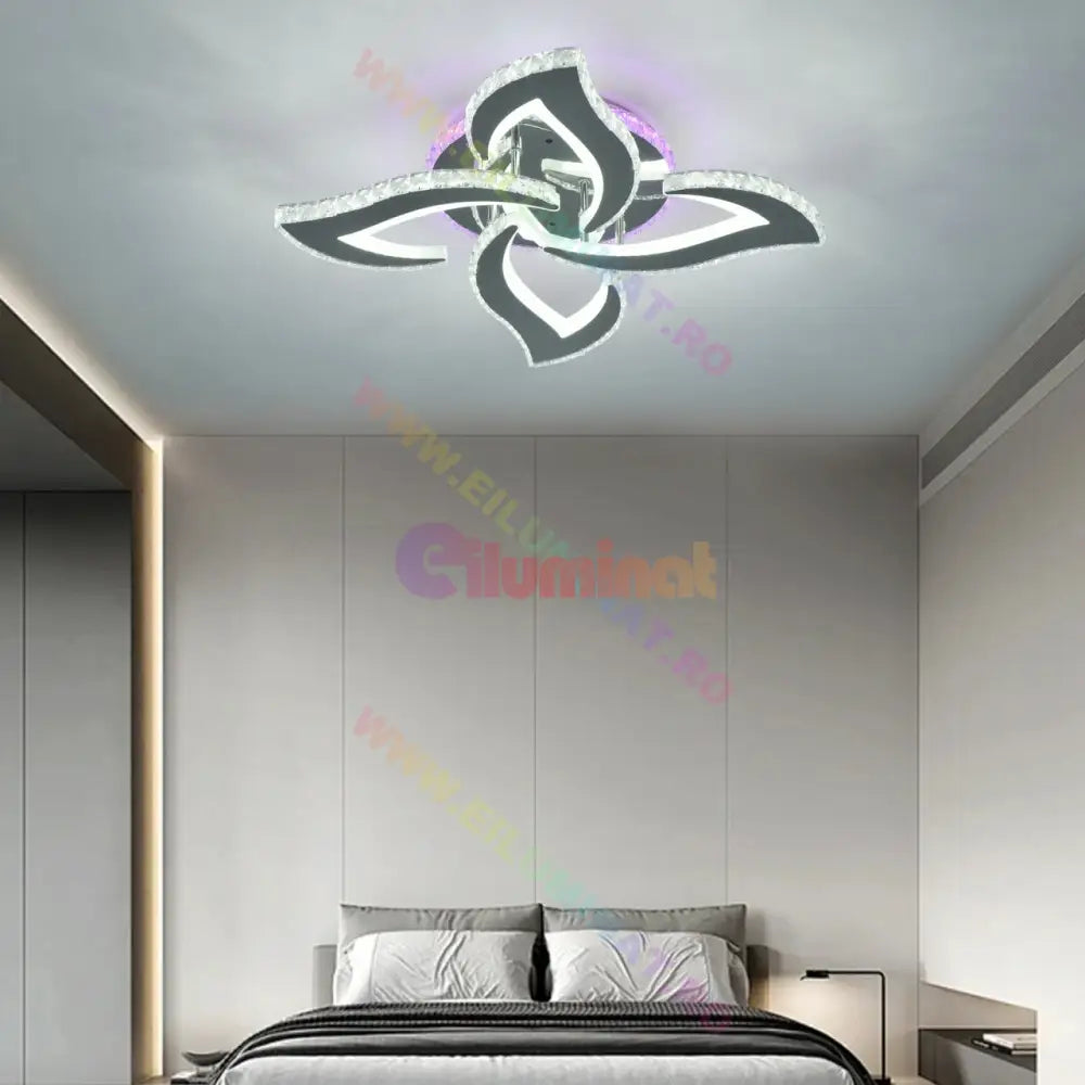 Lustra Led Mini Camelia Cristal Rgb Telecomanda Echivalent 400W Lighting Fixtures