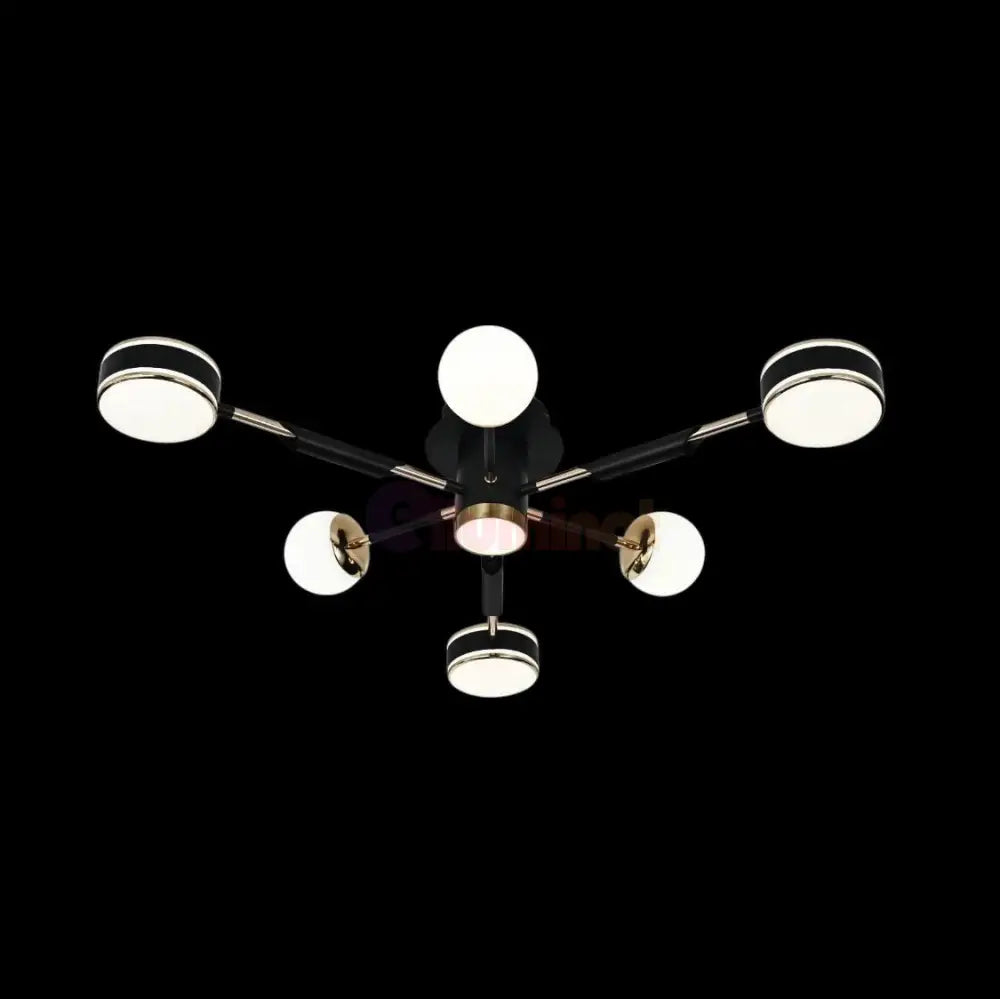Lustra LED Mini Fenora Black Echivalent 300W Telecomanda NEAGRA / MINIMALIST DESIGN / 83CM Lighting Fixtures