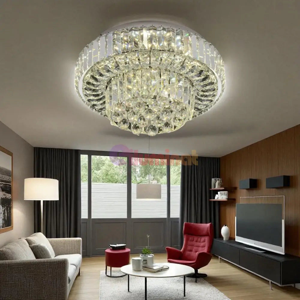 Lustra LED Mini Klyra CRISTAL Echivalent 400W Telecomanda CHROME / 40CM / CRISTAL Lighting Fixtures