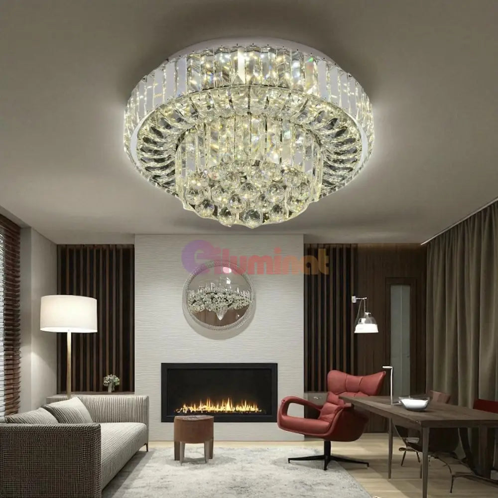 Lustra LED Mini Klyra CRISTAL Echivalent 400W Telecomanda CHROME / 40CM / CRISTAL Lighting Fixtures