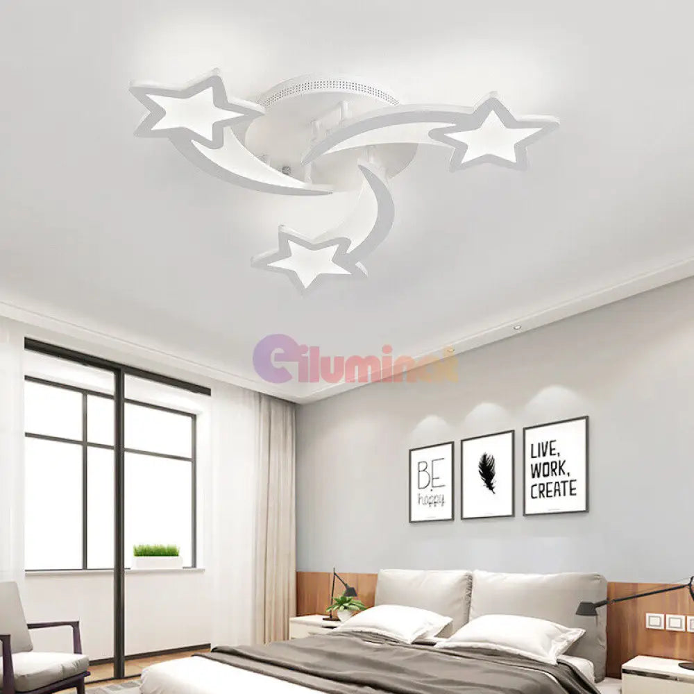 Lustra Led 80W Mini Star Design Echivalent 300W Telecomanda Lighting Fixtures