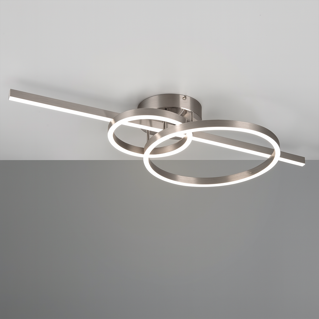 Lustra LED Premium MONTILLA Nichel Chrome Echivalent 600W CHROME / 100CM / CIRCLE DESIGN Lighting Fixtures