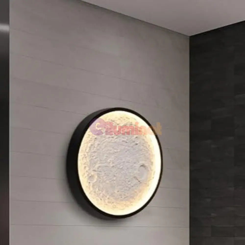 Lustra LED MOON Neagra Echivalent 240W NEAGRA / 40CM Lighting Fixtures