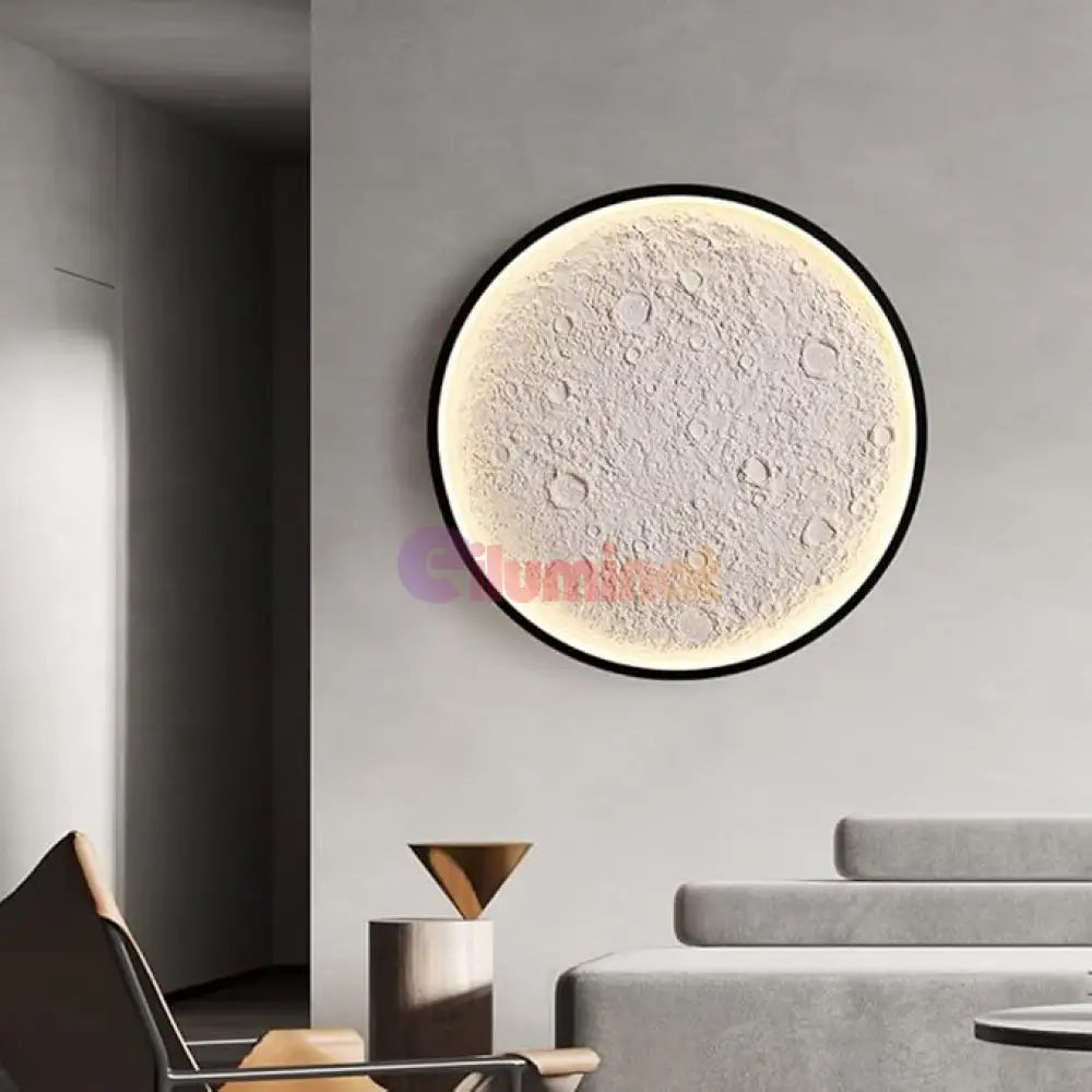 Lustra LED MOON Neagra Echivalent 240W NEAGRA / 40CM Lighting Fixtures