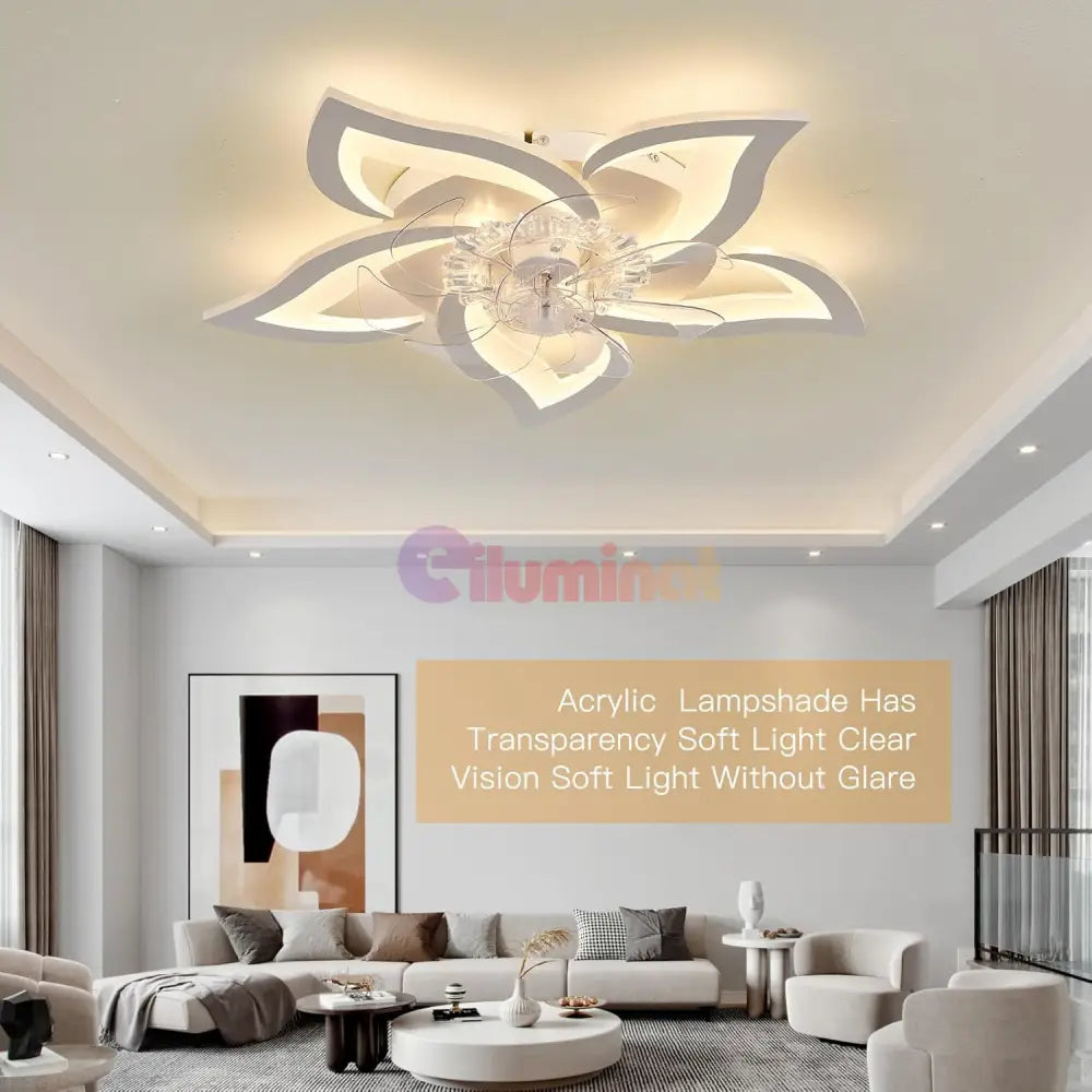 Lustra Led Narcisse Cu Ventilator Si Telecomanda Echivalent 400W Lighting Fixtures