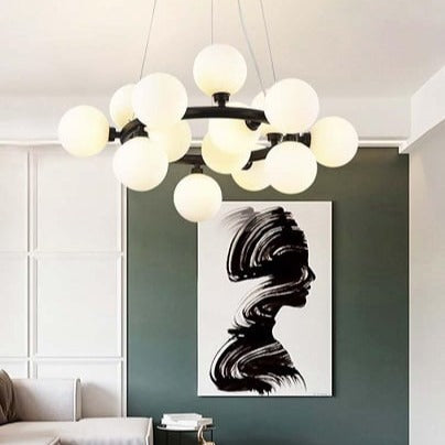 Lustra Abajur MAT Black Rotunda 15xG9 50CM NEAGRA / ABAJUR Chandeliers