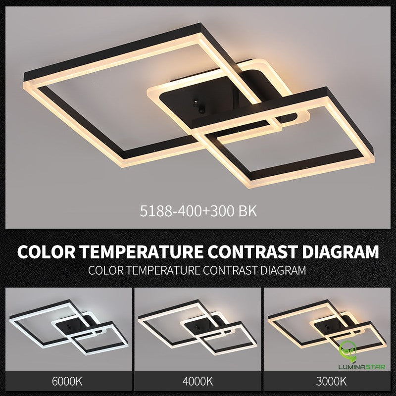 【b2l63】2色カラーLEDライトスクリーン OFF黒 60cm x 36cm Lustra LED TWO SQUARE Black Echivalent 600W Telecomanda