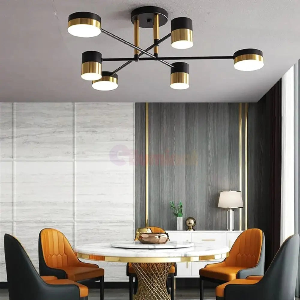 Lustra LED Nordic Style Darko Echivalent 400W Telecomanda MINIMALIST DESIGN / NEGRU + AURIU led ceiling light