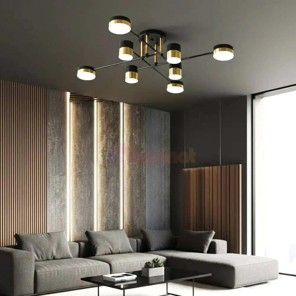 Lustra LED Nordic Style Darko Grande Echivalent 600W Telecomanda MINIMALIST DESIGN / NEGRU + AURIU led ceiling light