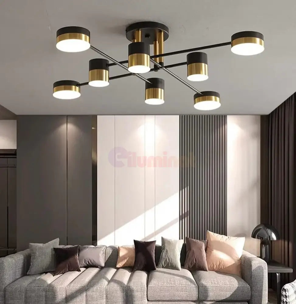 Lustra LED Nordic Style Darko Grande Echivalent 600W Telecomanda MINIMALIST DESIGN / NEGRU + AURIU led ceiling light