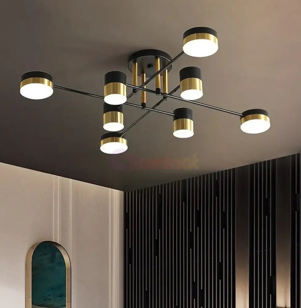 Lustra LED Nordic Style Darko Grande Echivalent 600W Telecomanda MINIMALIST DESIGN / NEGRU + AURIU led ceiling light