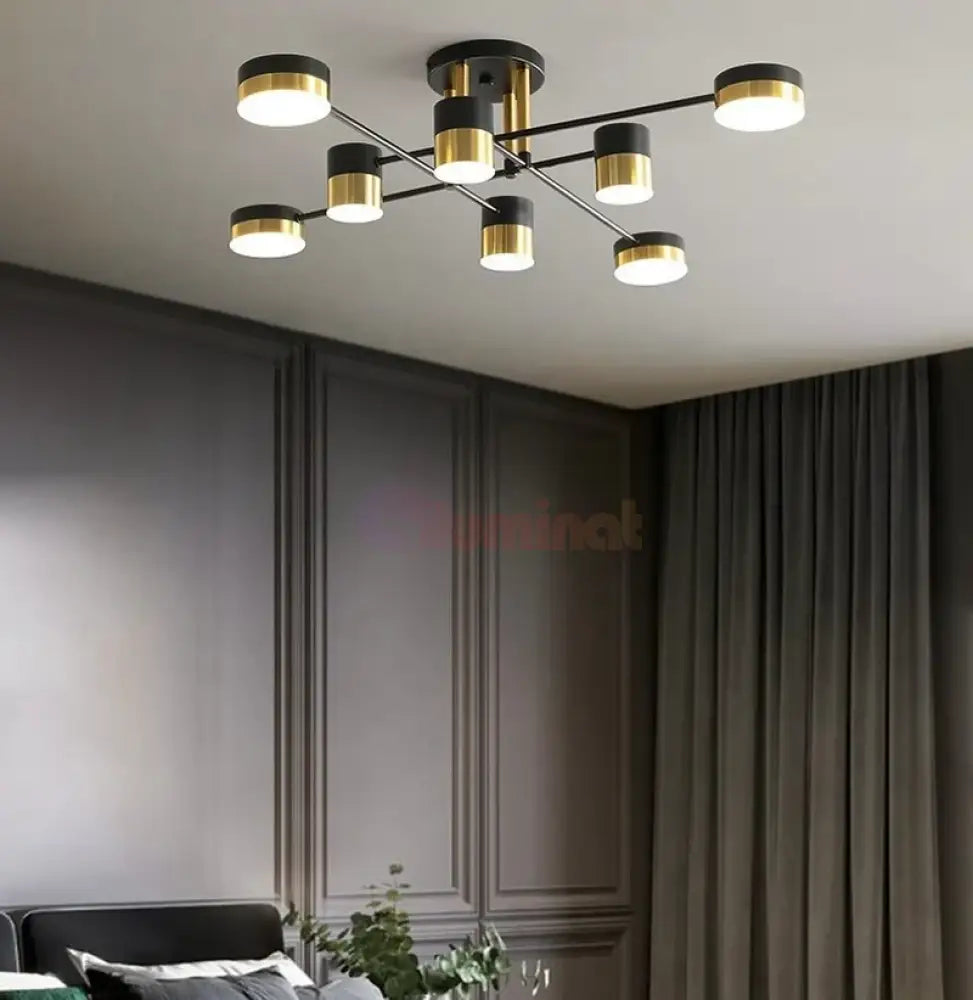Lustra LED Nordic Style Darko Grande Echivalent 600W Telecomanda MINIMALIST DESIGN / NEGRU + AURIU led ceiling light