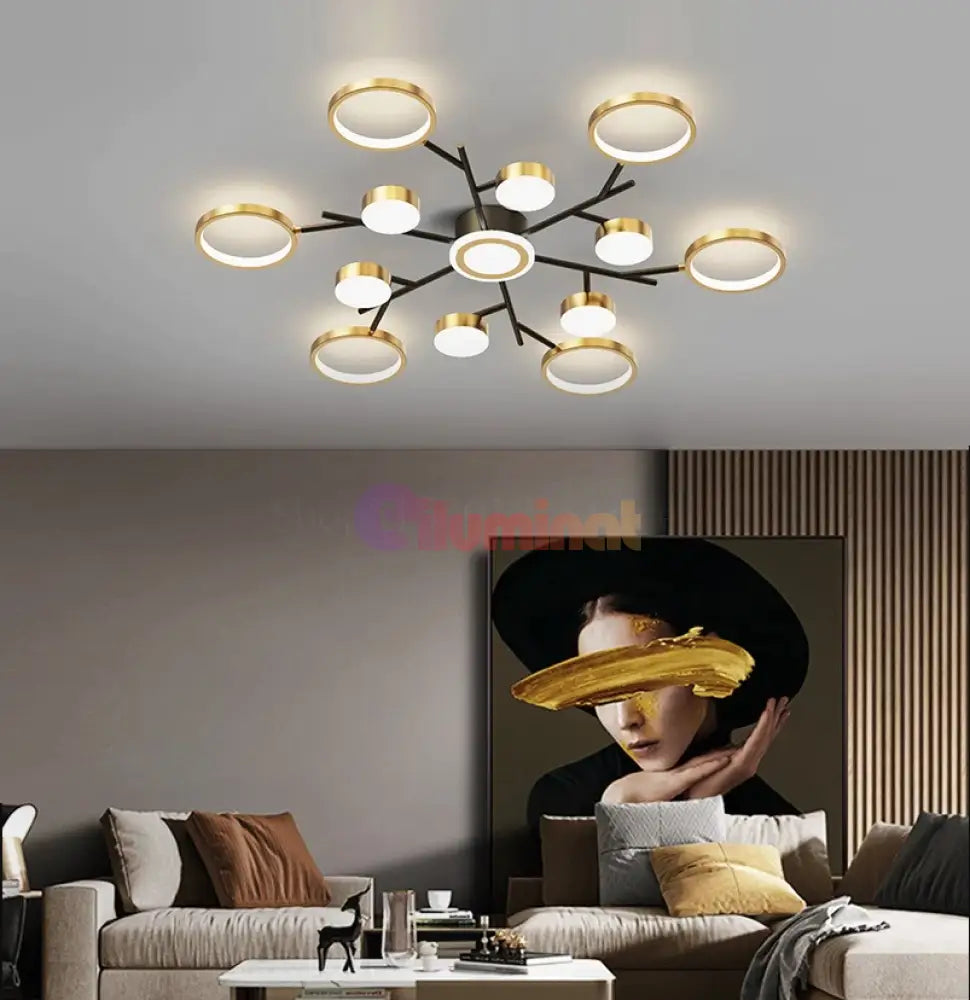 Lustra Led 246W Nordic Style Echivalent 1000W Telecomanda Ceiling Light Fixtures