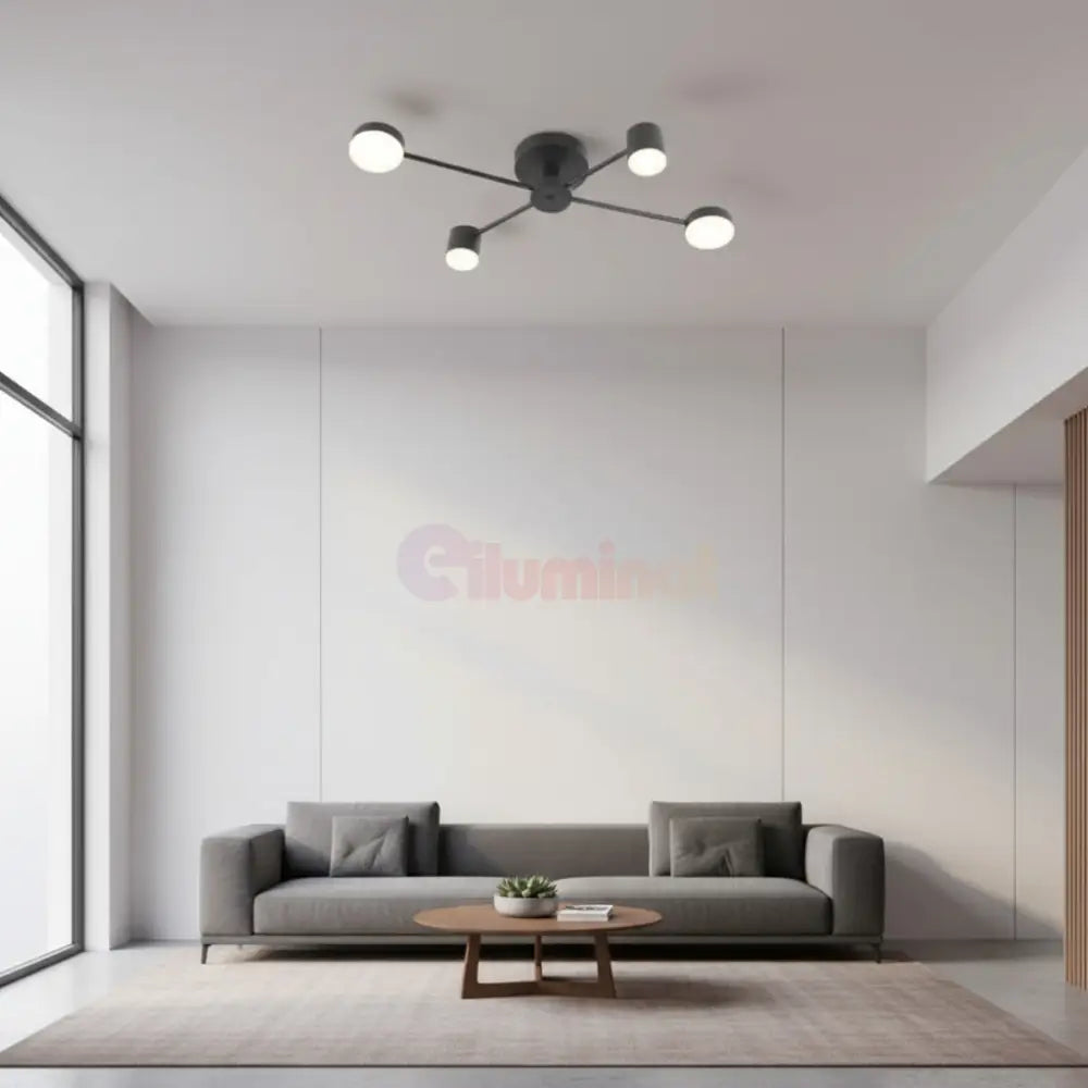 Lustra LED Nordic Style Mini WEB Black Echivalent 200W Telecomanda led ceiling light