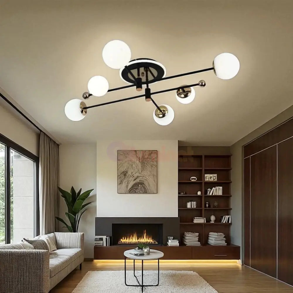 Lustra LED PIMORA Abajur Mat Neagra Echivalent 400W Telecomanda NEAGRA / ABAJUR Chandeliers