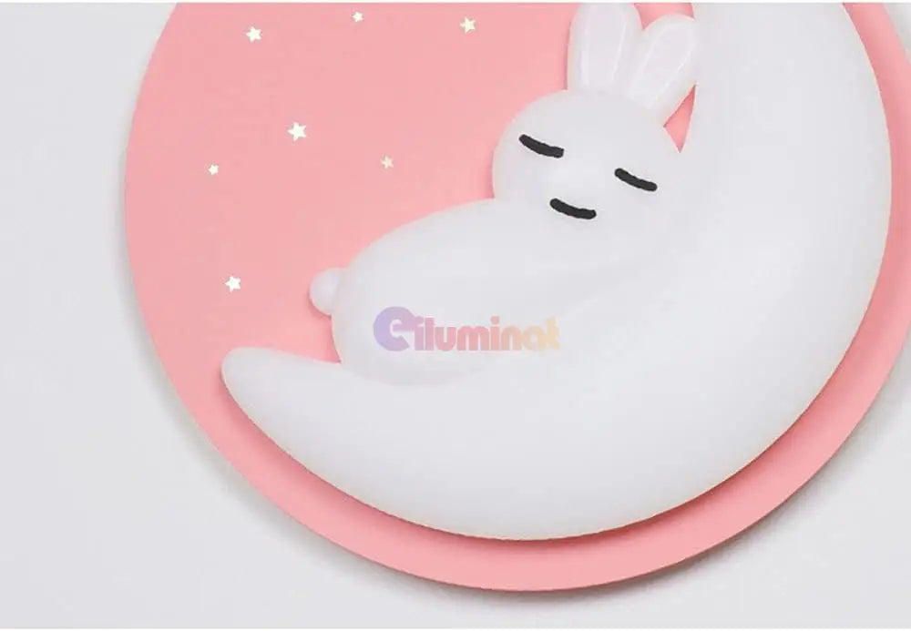 Lustra Led Pink Sleepy Bunny Echivalent 300W Telecomanda Lighting Fixtures