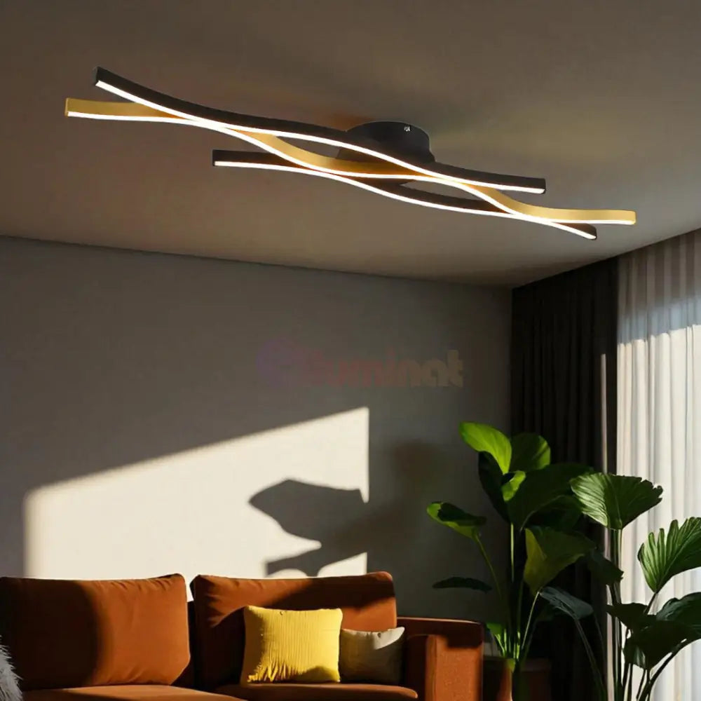 Lustra LED BLAZE Black Gold 35W NEGRU + AURIU / MINIMALIST DESIGN Lighting Fixtures