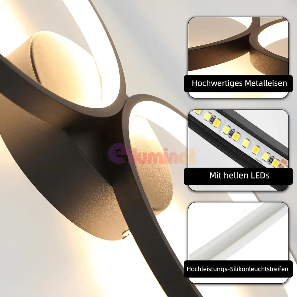 Lustra LED PREMIUM RONDO Black Echivalent 500W Dimabila NEAGRA / MINIMALIST DESIGN Lighting Fixtures