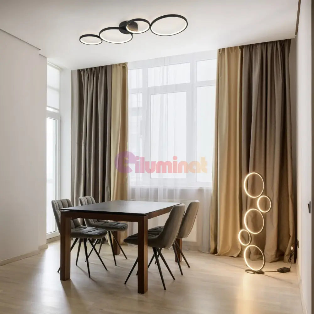 Lustra LED PREMIUM RONDO Black Echivalent 500W Dimabila NEAGRA / MINIMALIST DESIGN Lighting Fixtures
