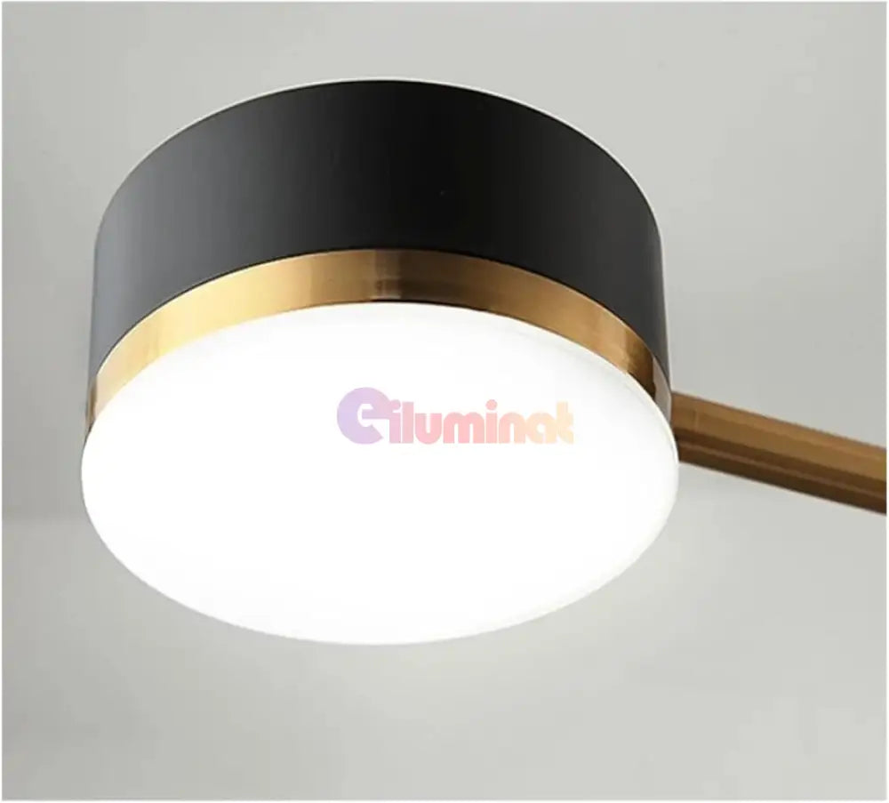 Lustra LED RAVENNA 2 + 2 Echivalent 300W Telecomanda NEGRU + AURIU / MINIMALIST DESIGN / 76CM Lighting Fixtures