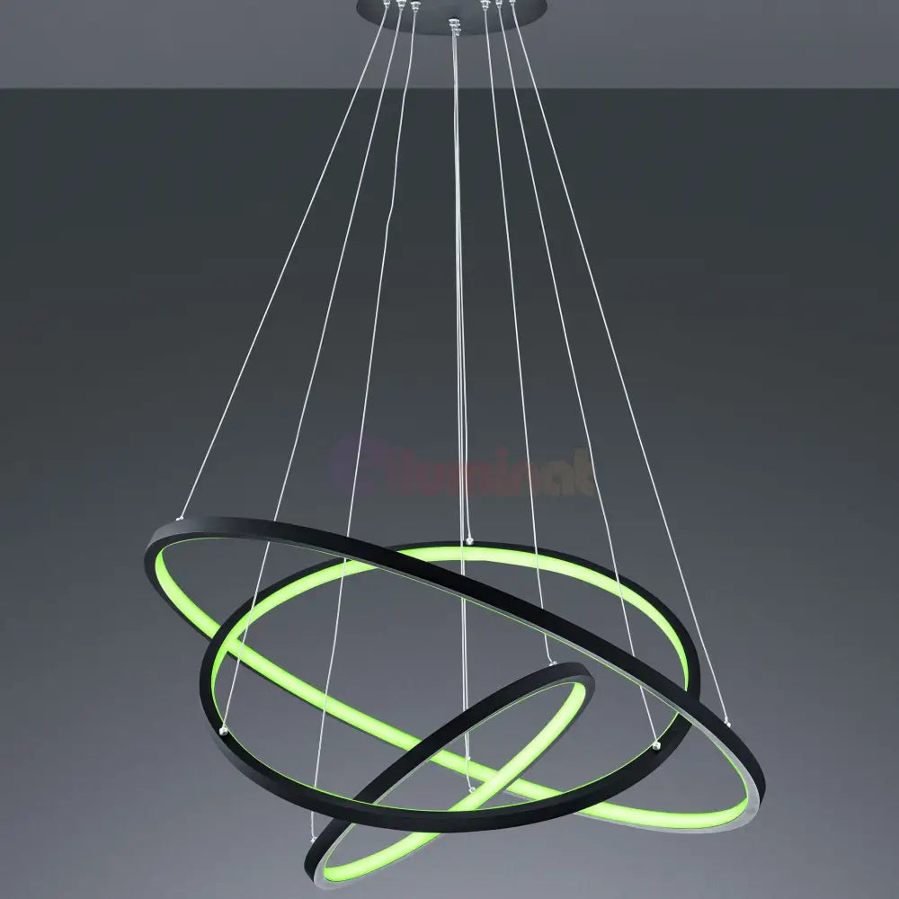 Lustra LED RGB-CCT AARON Black WIZ SMART Echivalent 1000W Telecomanda NEAGRA / 80CM / SUSPENDATE Lighting Fixtures