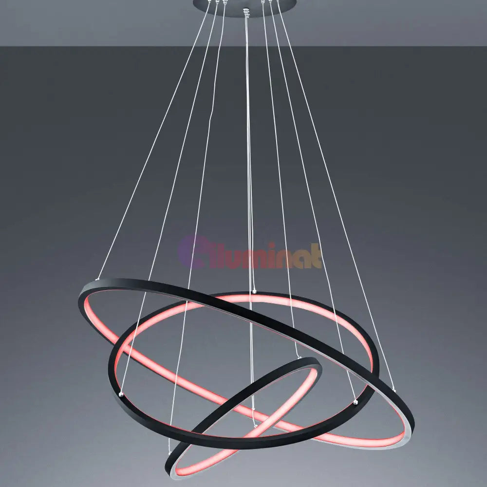 Lustra LED RGB-CCT AARON Black WIZ SMART Echivalent 1000W Telecomanda NEAGRA / 80CM / SUSPENDATE Lighting Fixtures