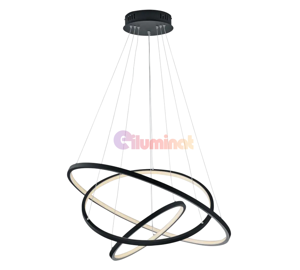 Lustra LED RGB-CCT AARON Black WIZ SMART Echivalent 1000W Telecomanda NEAGRA / 80CM / SUSPENDATE Lighting Fixtures