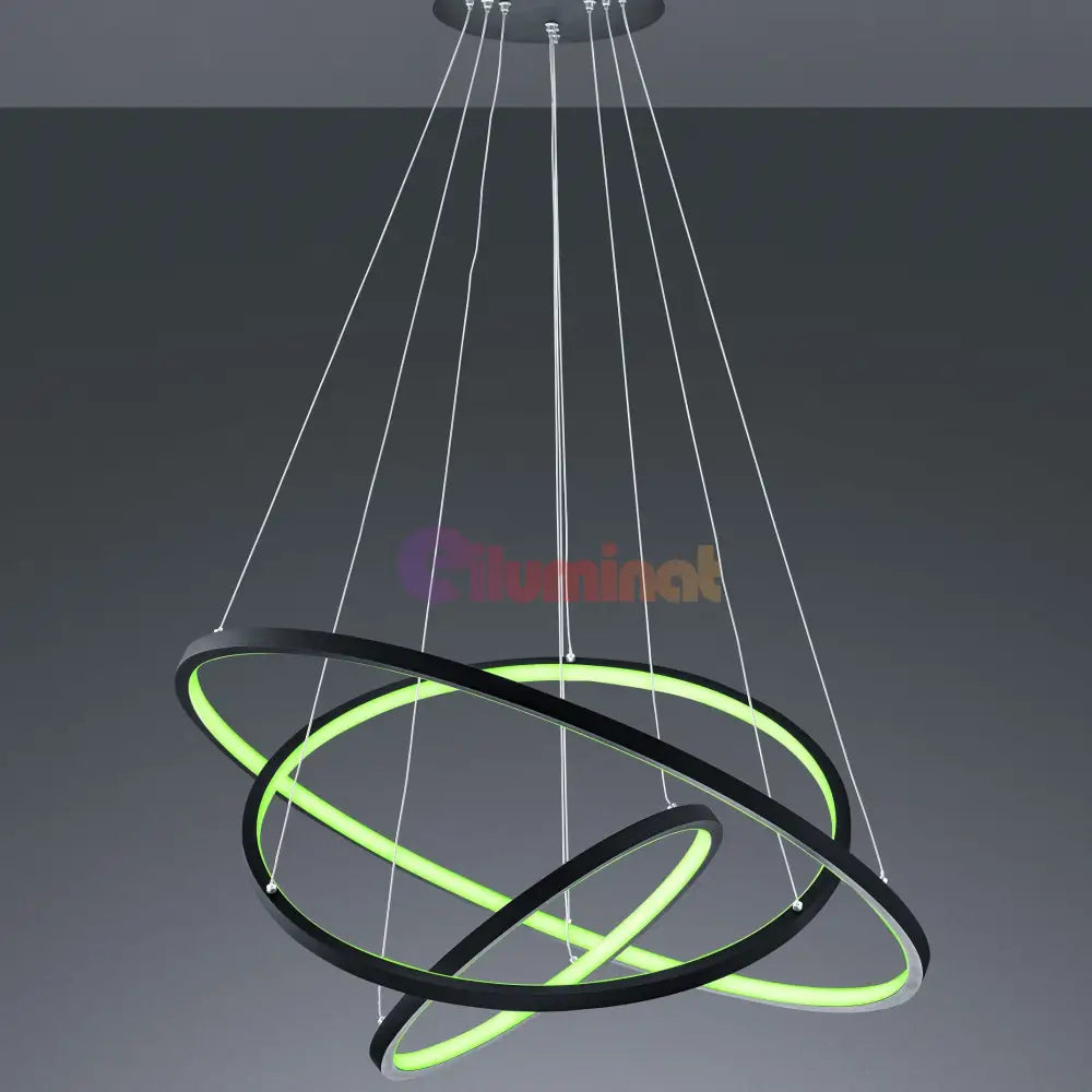 Lustra LED RGB-CCT AARON Black WIZ SMART Echivalent 1000W Telecomanda NEAGRA / 80CM / SUSPENDATE Lighting Fixtures