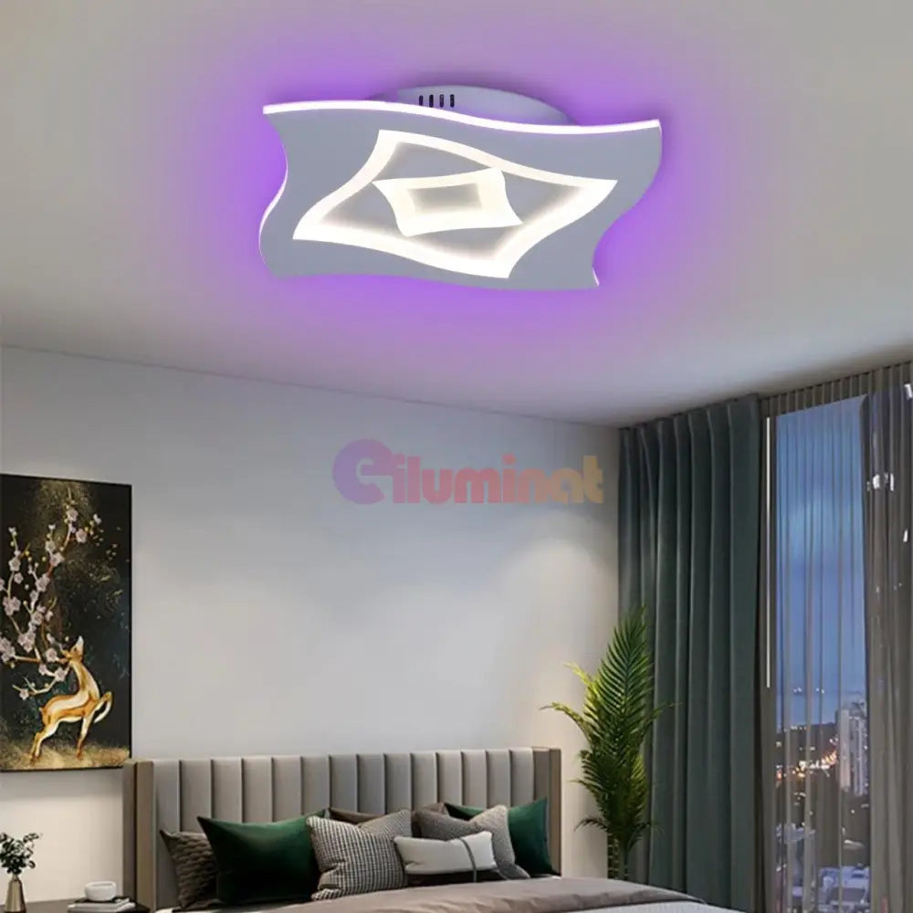 Lustra LED HERA Echivalent 200W Telecomanda 40CM / SQUARE DESIGN Lighting Fixtures