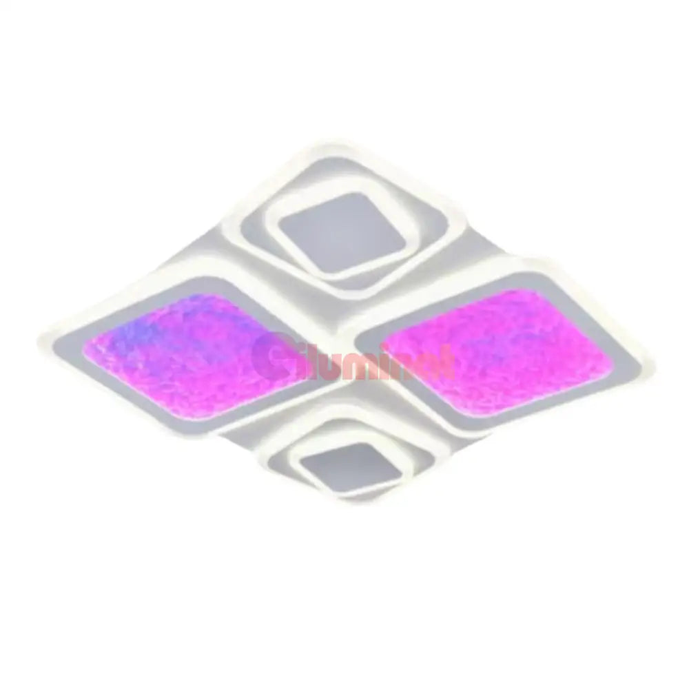 Lustra LED RGB SIERA 4 Squares 3 Functii Echivalent 630W Telecomanda ALBA / RGB / 50CM Lighting Fixtures