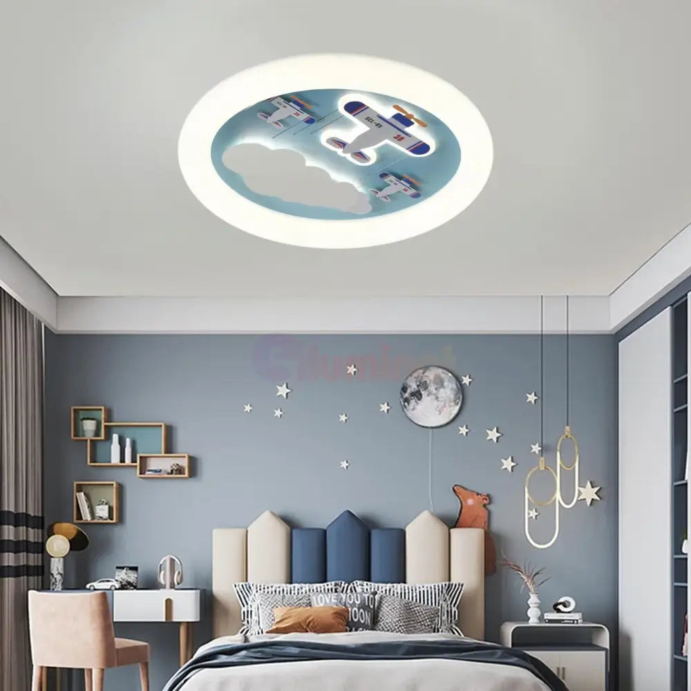 Lustra LED RHYORA Echivalent 400W Telecomanda KIDS / 50CM / ALBASTRU Lighting Fixtures