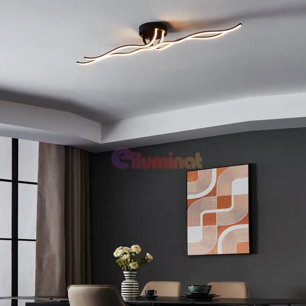 Lustra LED RONCADE 1 Black Echivalent 500W Eglo 99322 NEAGRA / 115CM / MINIMALIST DESIGN Lighting Fixtures