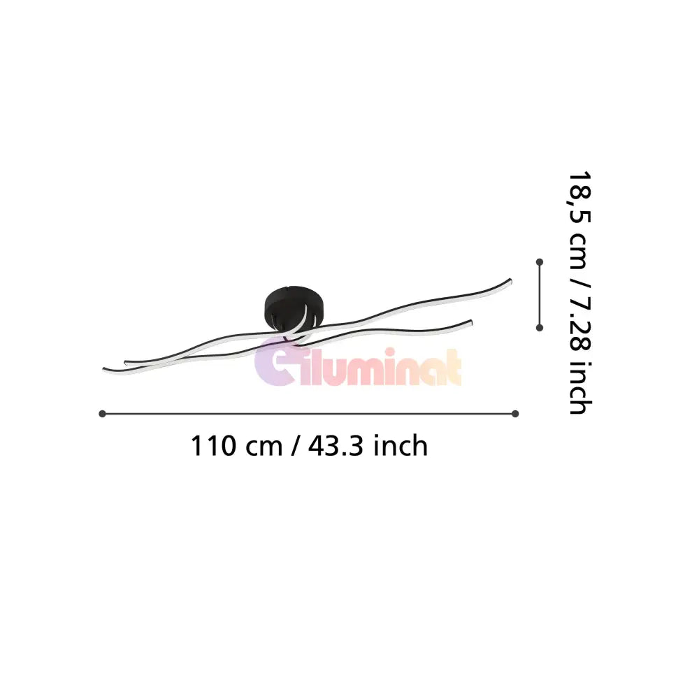 Lustra LED RONCADE 1 Black Echivalent 500W Eglo 99322 NEAGRA / 115CM / MINIMALIST DESIGN Lighting Fixtures