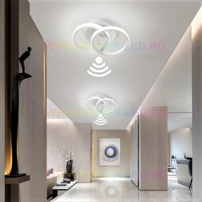 Lustra Led 22W Double Circle Cu Senzor Miscare Echivalent 150W Ceiling Light Fixtures
