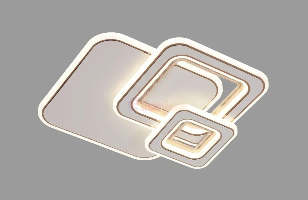 Lustra LED Saro Square White Echivalent 100W ALBA / SQUARE DESIGN / 40CM Lighting Fixtures