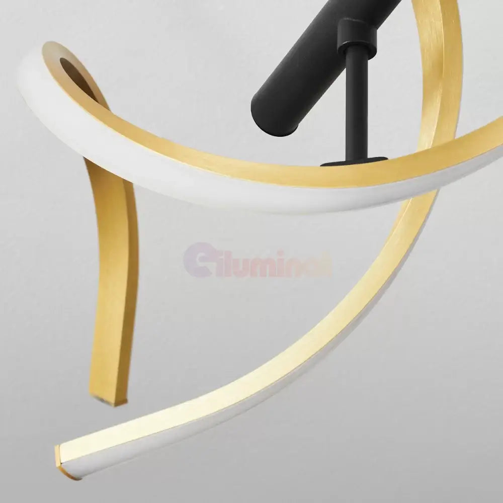 Lustra Led Sequence Gold + Black Echivalent 300W Lighting Fixtures