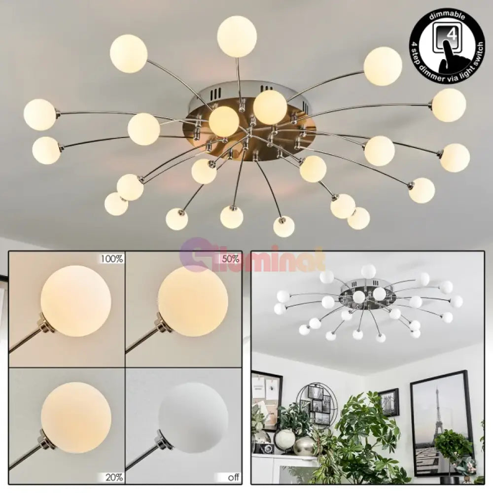 Lustra LED SILVER BULET Echivalent 400W Dimabila ARGINTIE / 96CM / MINIMALIST DESIGN Lighting Fixtures