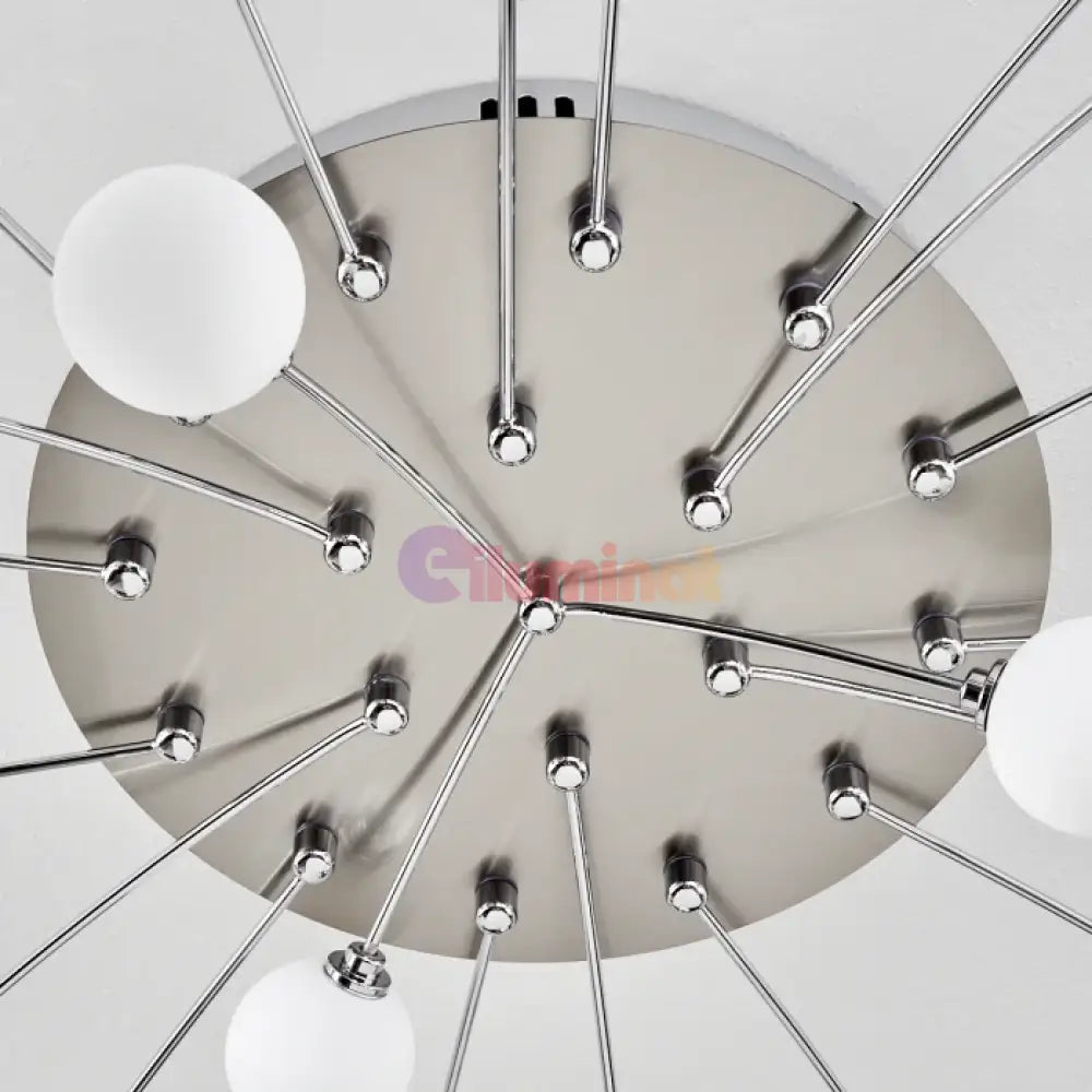 Lustra LED SILVER BULET Echivalent 400W Dimabila ARGINTIE / 96CM / MINIMALIST DESIGN Lighting Fixtures