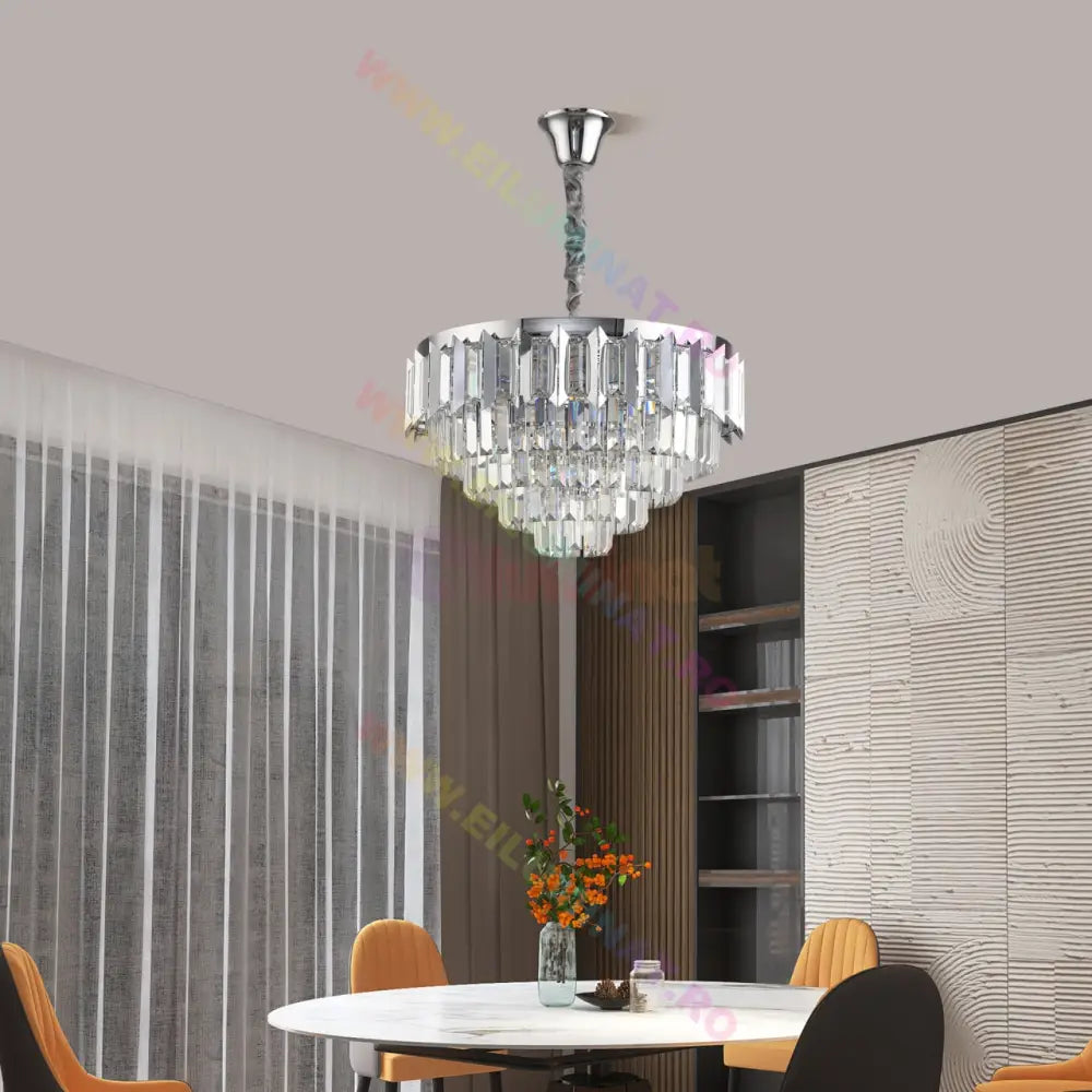 Lustra Led Silver Shine Cristal Echivalent 600W Montaj Aplicat/Suspendat Lighting Fixtures