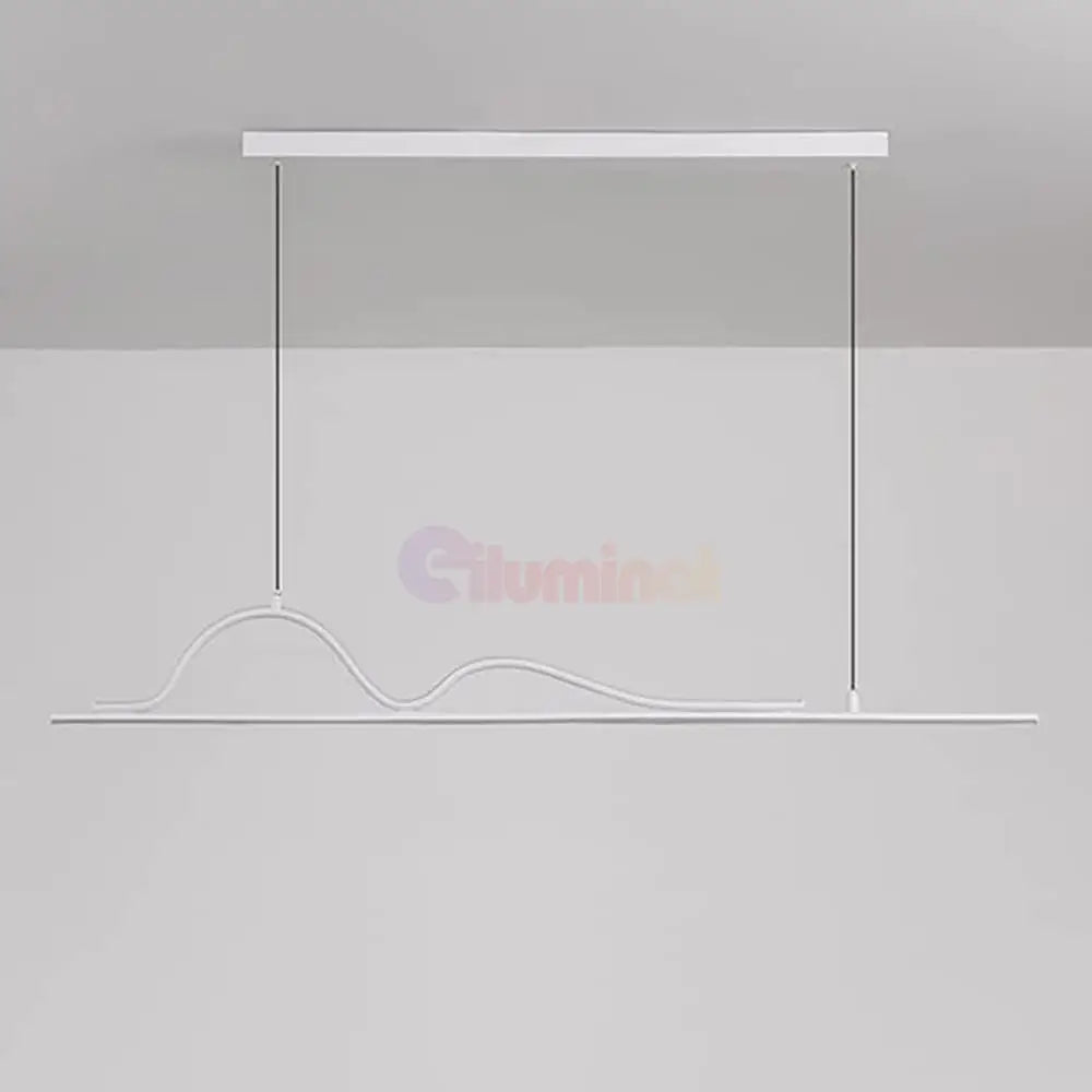 Lustra LED Snake Suspendata White Echivalent 400W Telecomanda Lighting Fixtures
