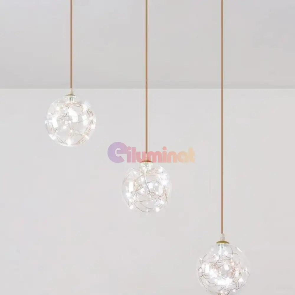 Lustra LED Sparkle Abajur Transparent DX333-3 AURIE / MINIMALIST DESIGN / 50CM Lighting Fixtures