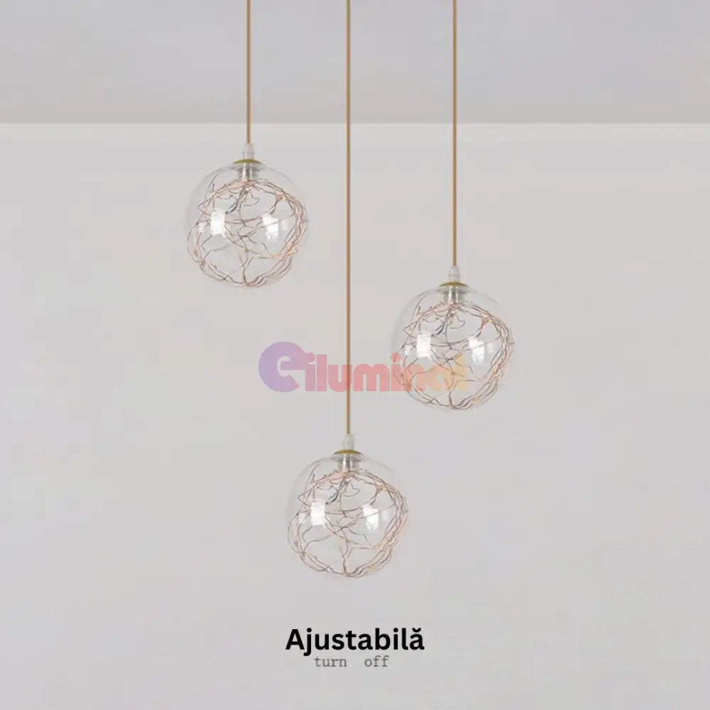 Lustra LED Sparkle Abajur Transparent DX333-3 AURIE / MINIMALIST DESIGN / 50CM Lighting Fixtures