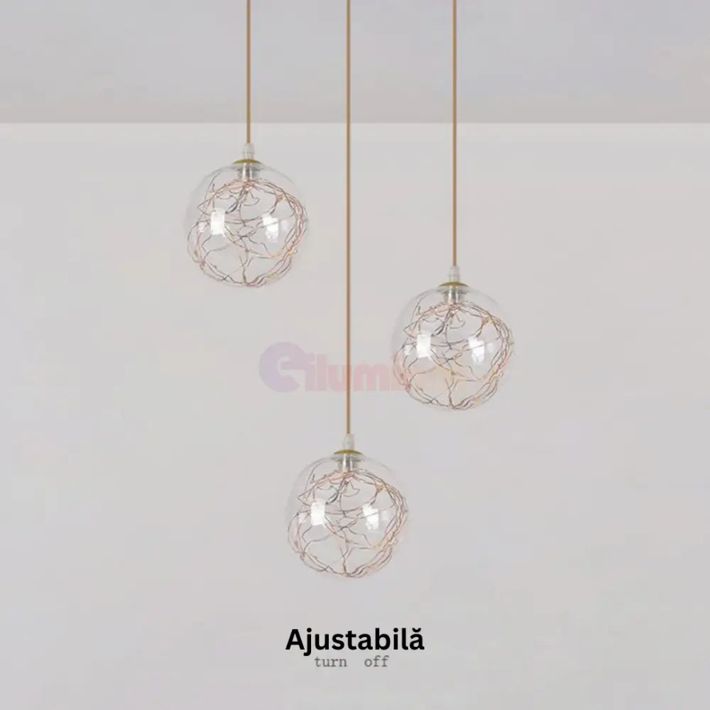 Lustra LED Sparkle Abajur Transparent DX333-3 AURIE / MINIMALIST DESIGN / 50CM Lighting Fixtures