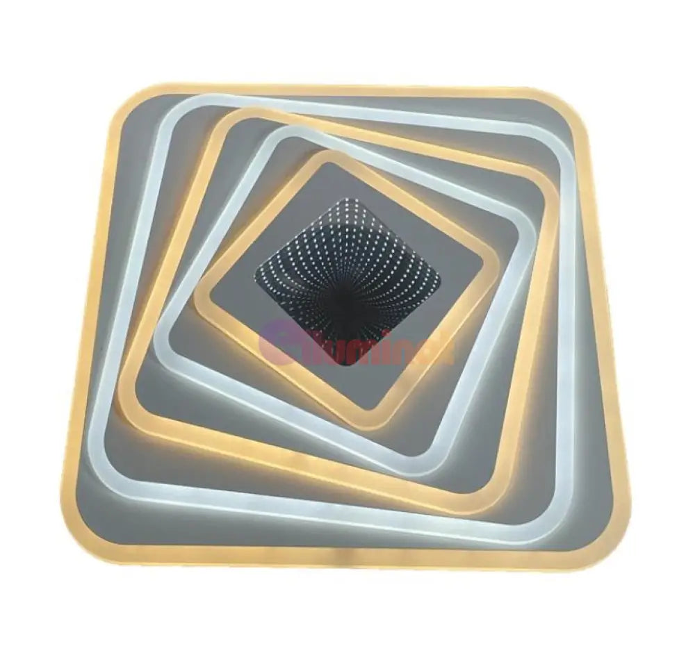 Lustra Led 114W Square 3D Mirror Telecomanda Lighting Fixtures