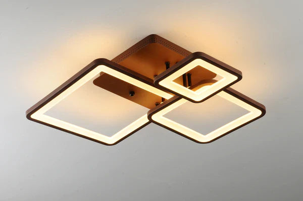 Lustra Led Three Square Maro Echivalent 400W Telecomanda Lighting Fixtures