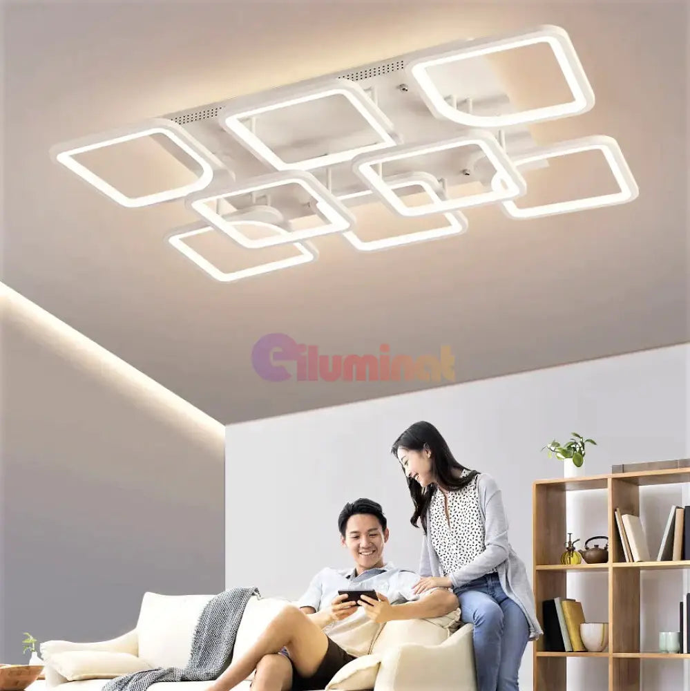 Lustra Led 256W Square Suprem Alb Telecomanda Lighting Fixtures