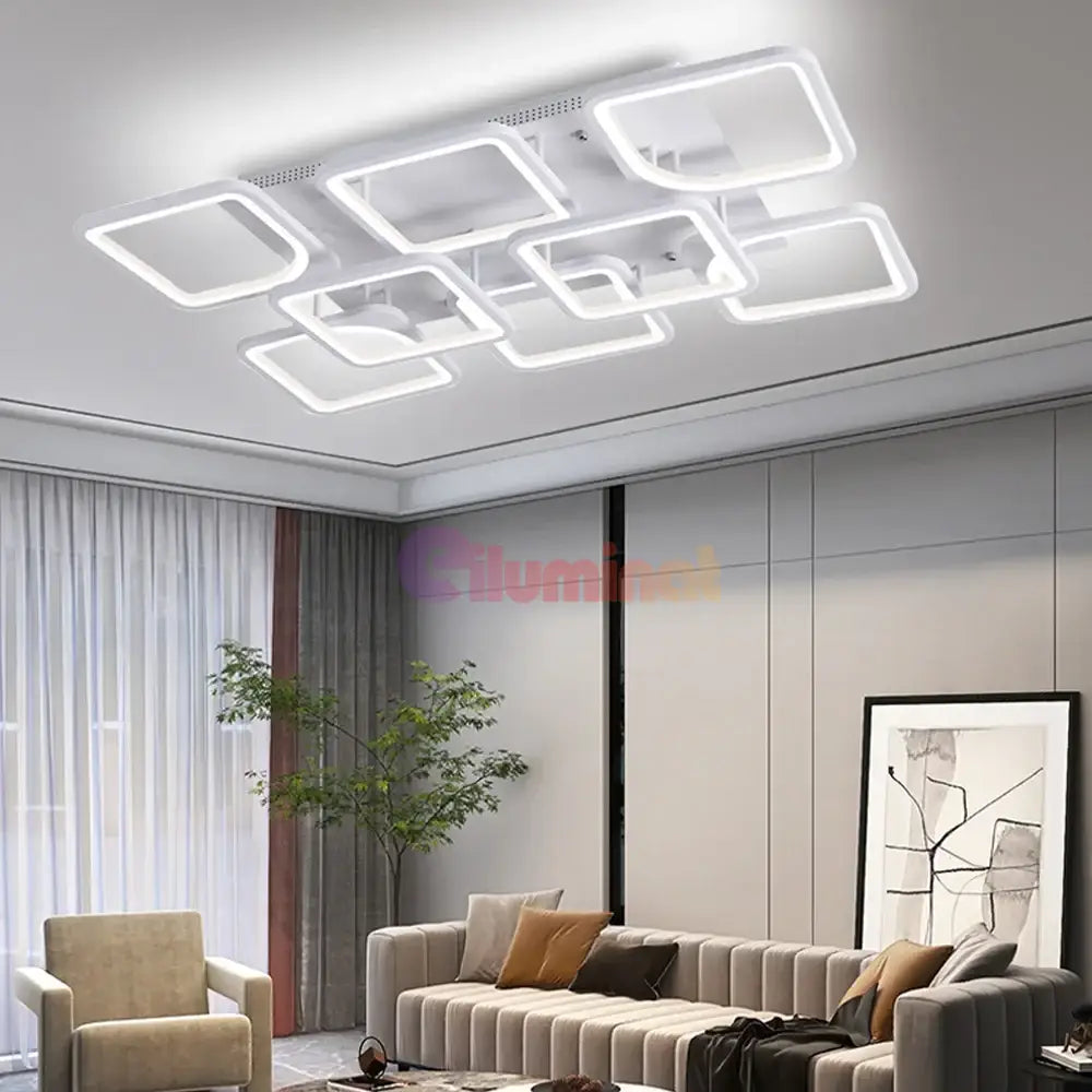 Lustra Led Square Suprem Alb Echivalent 1200W Telecomanda Lighting Fixtures