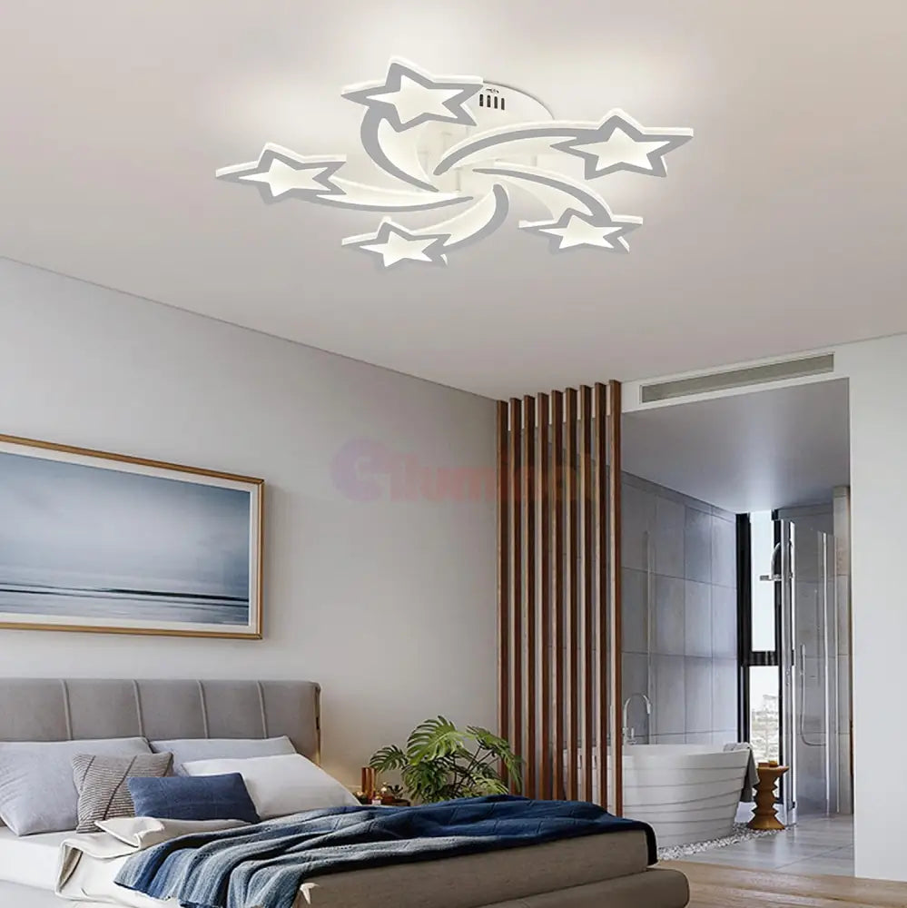 Lustra Led 100W Star Design Telecomanda Echivalent 500W Lighting Fixtures