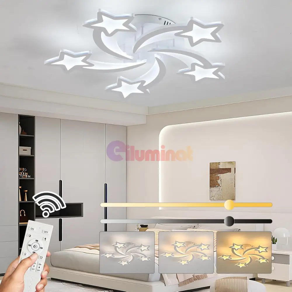 Lustra Led Star Design Echivalent 500W Telecomanda Lighting Fixtures