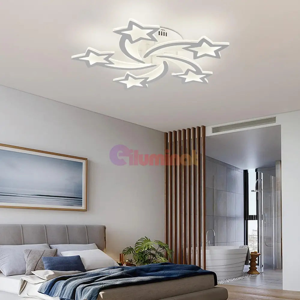 Lustra Led 100W Star Design Telecomanda Echivalent 500W Lighting Fixtures